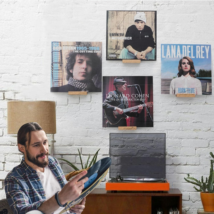 PHOENANCEE Massives Eichenholz, Schallplatten-Wandhalterung, Schallplatten-PräSentationshalter FüR L