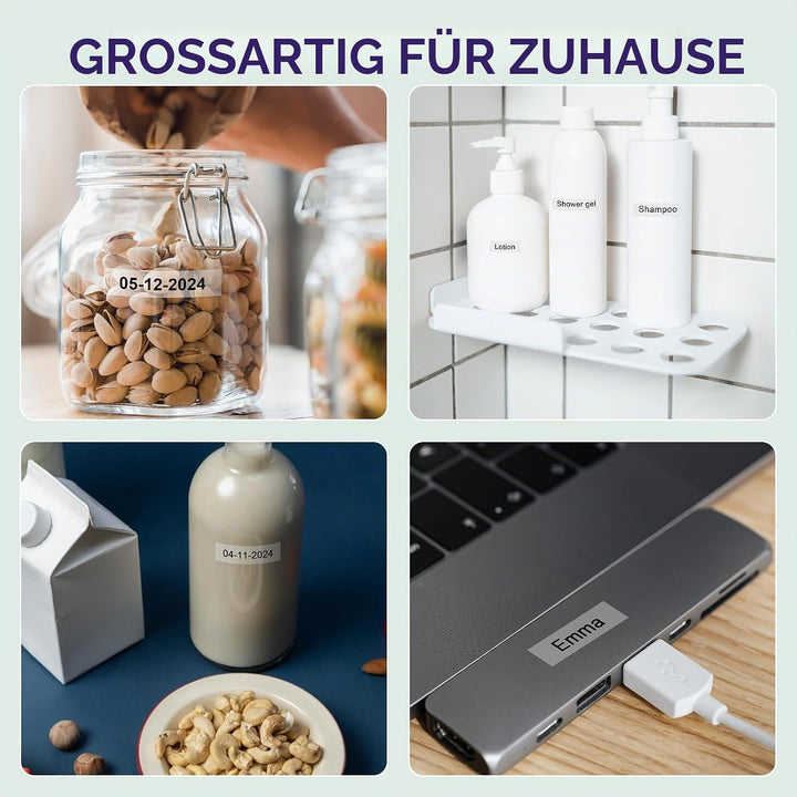 Aken Schriftband Kompatibel mit Dymo LetraTag XR Etikettenband Transparent 12mm x 4m, Clear Plastic