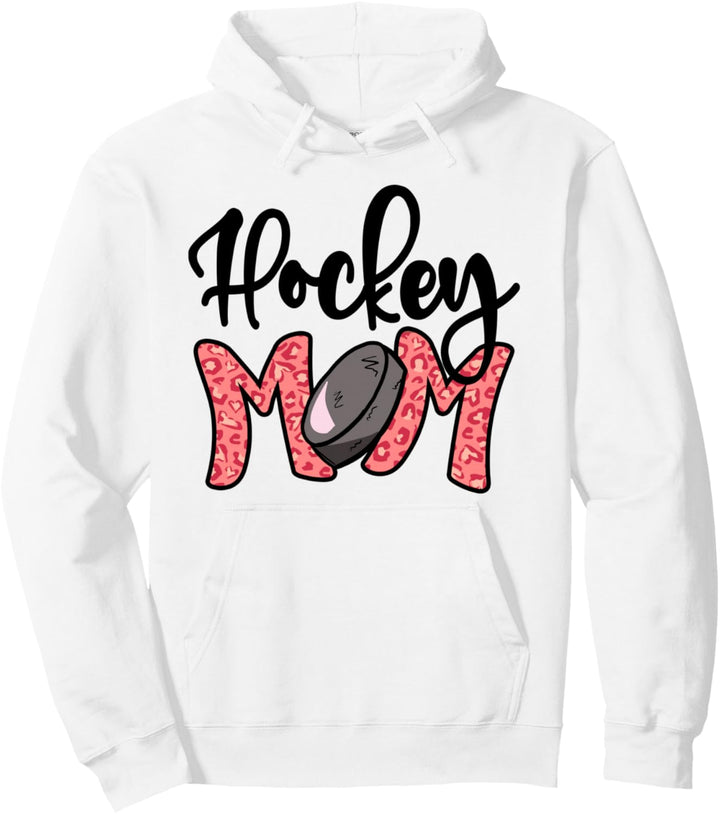 Hockey Mom Leopard Ice Hockey Mama, Mothers Day Hockey Mom Pullover Hoodie