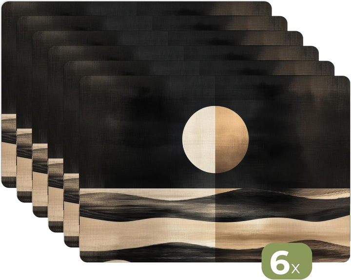 KitchenYeah© Platzsets Abwaschbar 6-Teilig 45x30 cm Tischsets Platzdeckchen rutschfeste Platzset Unt