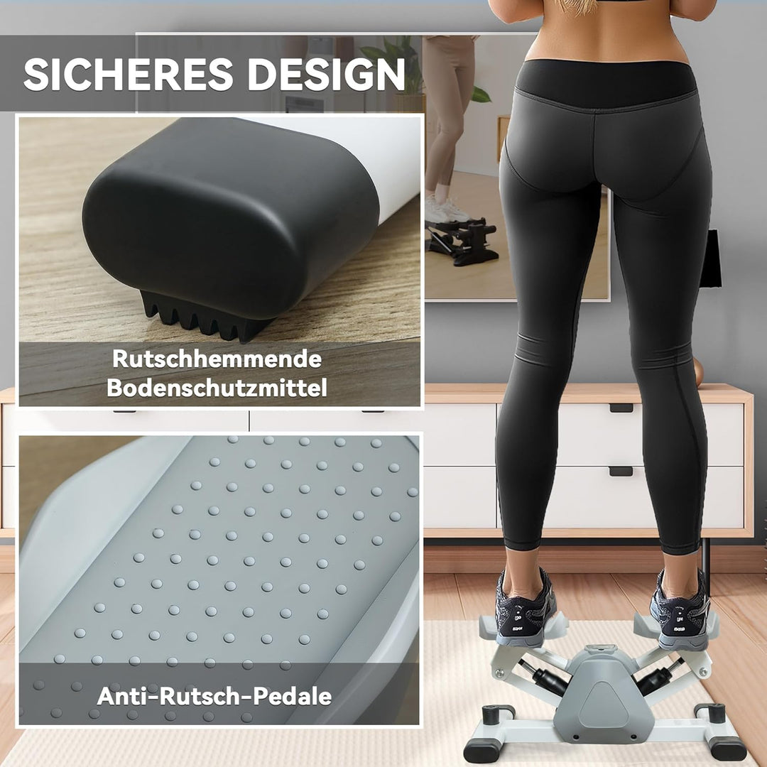 SPORTNOW Mini-Stepper für Zuhause, Stepper Hometrainer mit LCD-Display, Rutschfesten Pedale, Up-Down