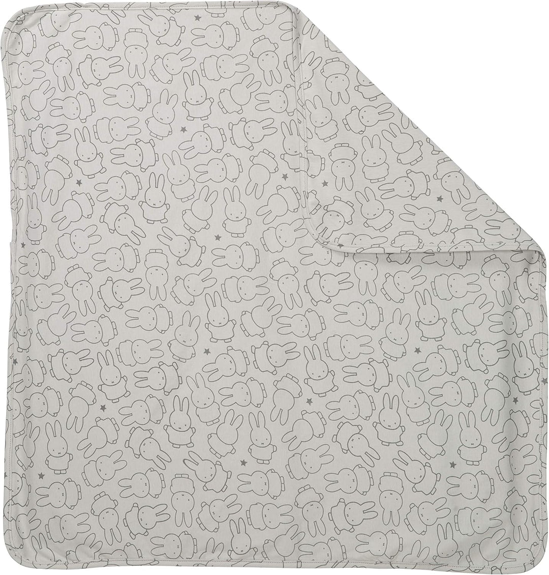 roba Babydecke miffy - 80 x 80 cm - Kinderdecke aus Baumwolle für Mädchen &Jungen mit Hasen Motiv -