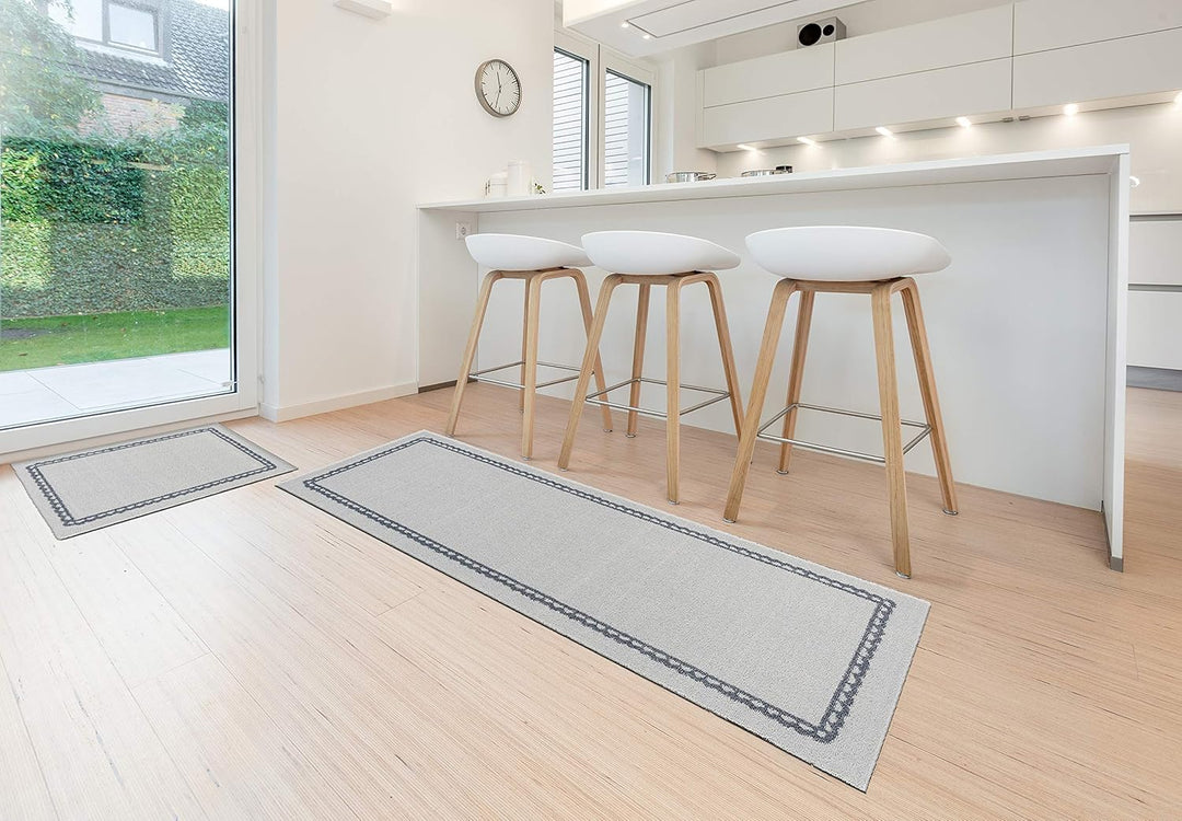 Astra rutschfeste Sauberlaufmatte innen - Spitzenbordüre 50 x 70 cm - Wohnraum Fussmatte Design - Ex
