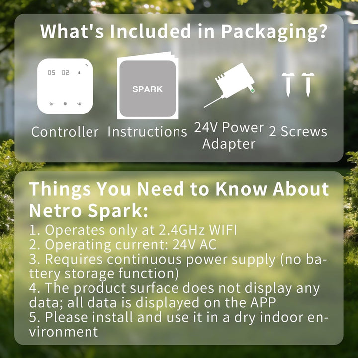 Netro Spark Smart Sprinkler-Controller, WiFi, wetterbewusst, Fernzugriff (8 Zonen), 8 Zone