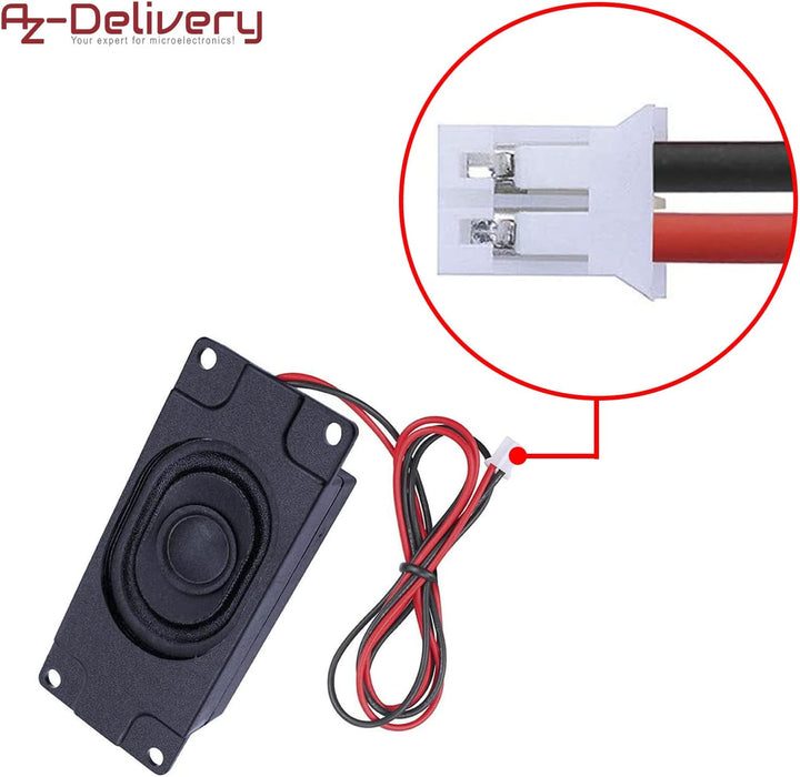 AZDelivery 10 Stück DFplayer Mini 3 Watt 8 Ohm tragbarer Mini-Lautsprecher mit JST-PH2.0 mm Pin Schn