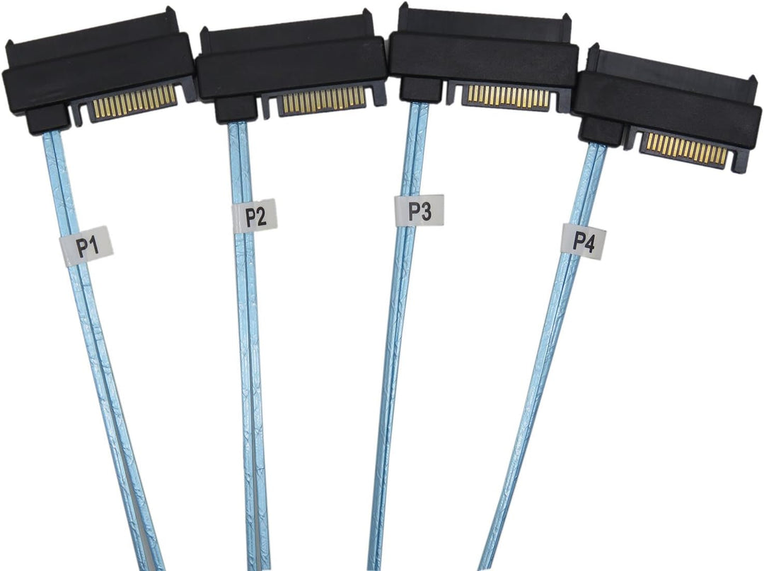 YIWENTEC Mini SAS 36 SFF-8087 to (4) SFF-8482 Connectors with SATA Power 0.5m, 0.5M
