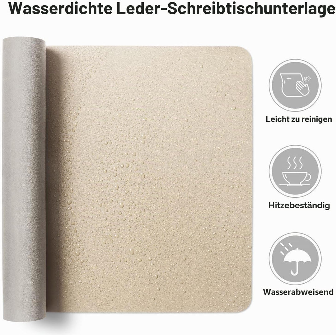 Aothia Schreibtischunterlage,PU-Leder-Schreibtischmatte,Mauspad,rutschfester Schreibtischschutz,wass
