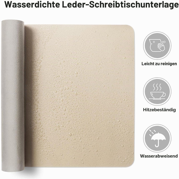Aothia Schreibtischunterlage,PU-Leder-Schreibtischmatte,Mauspad,rutschfester Schreibtischschutz,wass