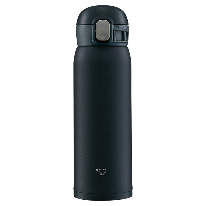 Zojirushi SM-WA48-BA Wasserflasche, One-Touch Edelstahlbecher, nahtlos, 0,48 l, Schwarz Schwarz 0.48