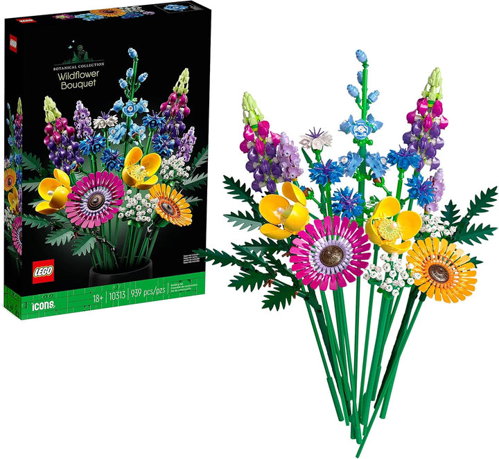 LEGO 10313 Icons Wildblumenstrauss Set, Künstliche Blumen mit Mohn und Lavendel & 76421 Harry Potter