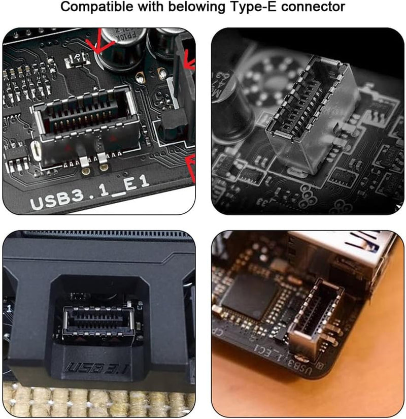 NFHK 3 x USB 3.1-Front-Panel-Header Buchse Typ E auf Stecker Typ A & Typ-C USB-C Motherboard Verläng