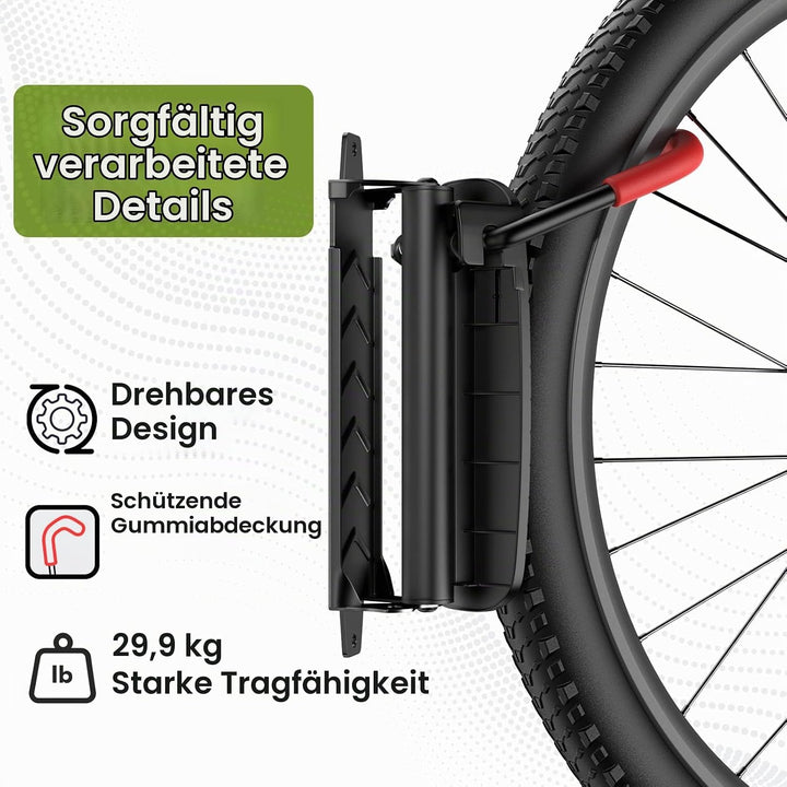 Housolution Drehbare Fahrrad-Wandhalterung, Vertikaler Fahrradaufhänger für die Garage, Mountainbike