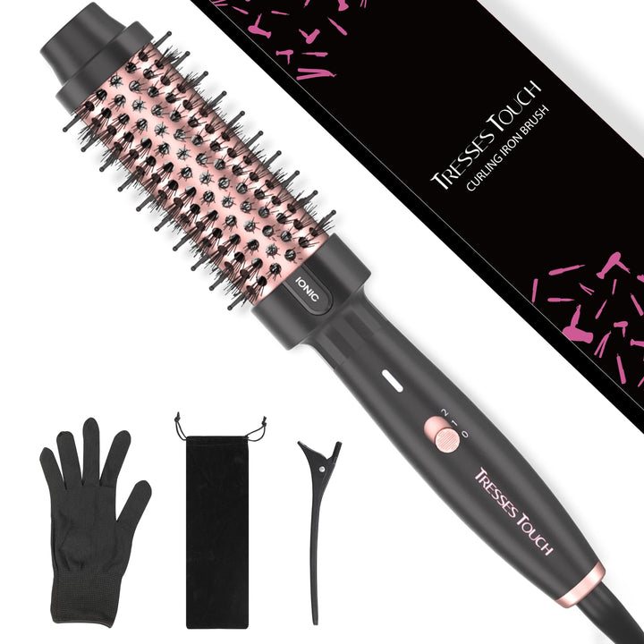 Thermal Brush, Thermobürste Negativ-Ionen, Wärmebürste Rundbürste mit 2 Temperaturstufen, Stylingbür