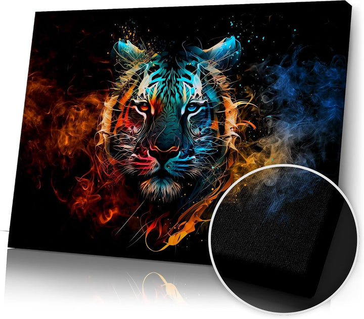 Tiger Bild Feuer und Eis | Bild Tiger Modern | Pop Art Bilder | Tigerbilder Modern | Moderne Bilder