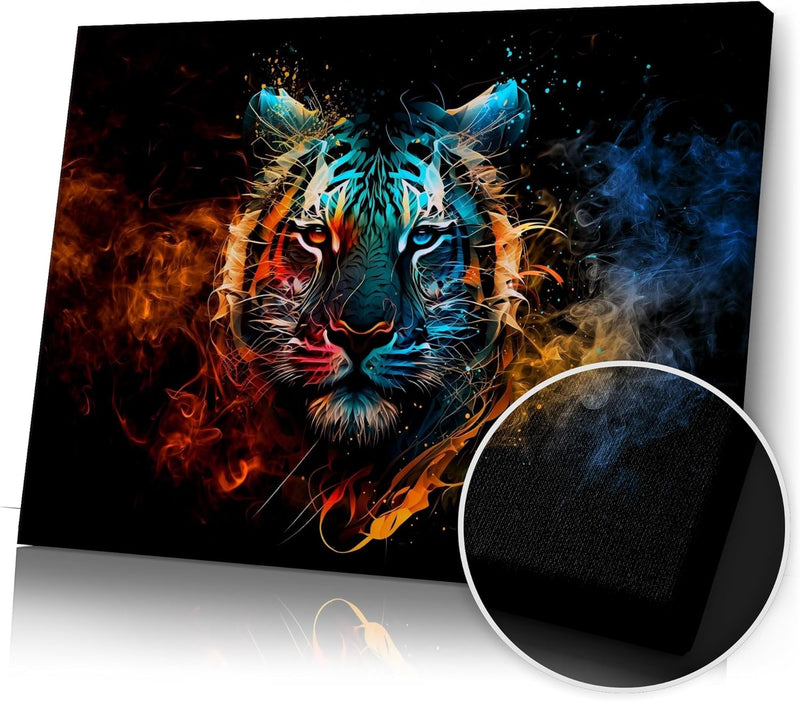 Tiger Bild Feuer und Eis | Bild Tiger Modern | Pop Art Bilder | Tigerbilder Modern | Moderne Bilder