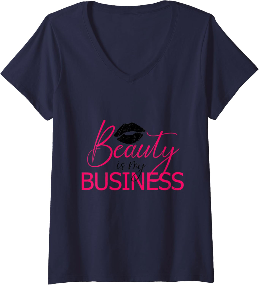 Damen Beauty Is My Business Make Up Salon MUA Kosmetikstudio T-Shirt mit V-Ausschnitt