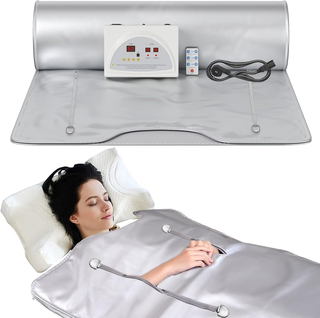 Infrarot Saunadecke, Sunowl 2 Zone Temperaturkontrolle Infrared Sauna Blanket mit Handreissverschlus