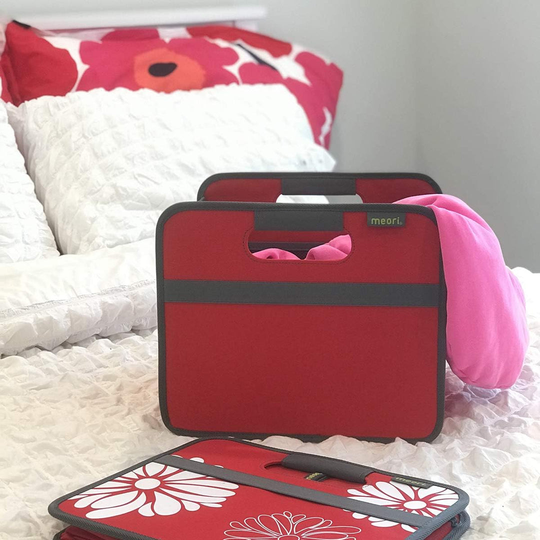 meori Faltbox Small in Rot - Stabile Klappbox S mit Griffen - perfekte Allzweck Aufbewahrungslösung