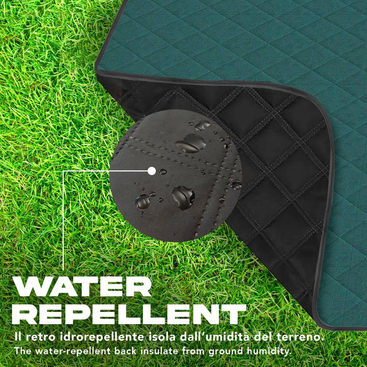 PERLETTI Picknickdecke Wasserdicht Faltbar Gross 200x200 - Outdoor Camping Decke mit Tragegurt - Str