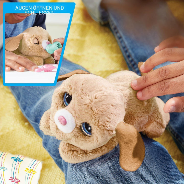 Just Play furReal Newborns Welpe, interaktives Haustier, Kleiner Plüschwelpe mit Soundeffekten und B
