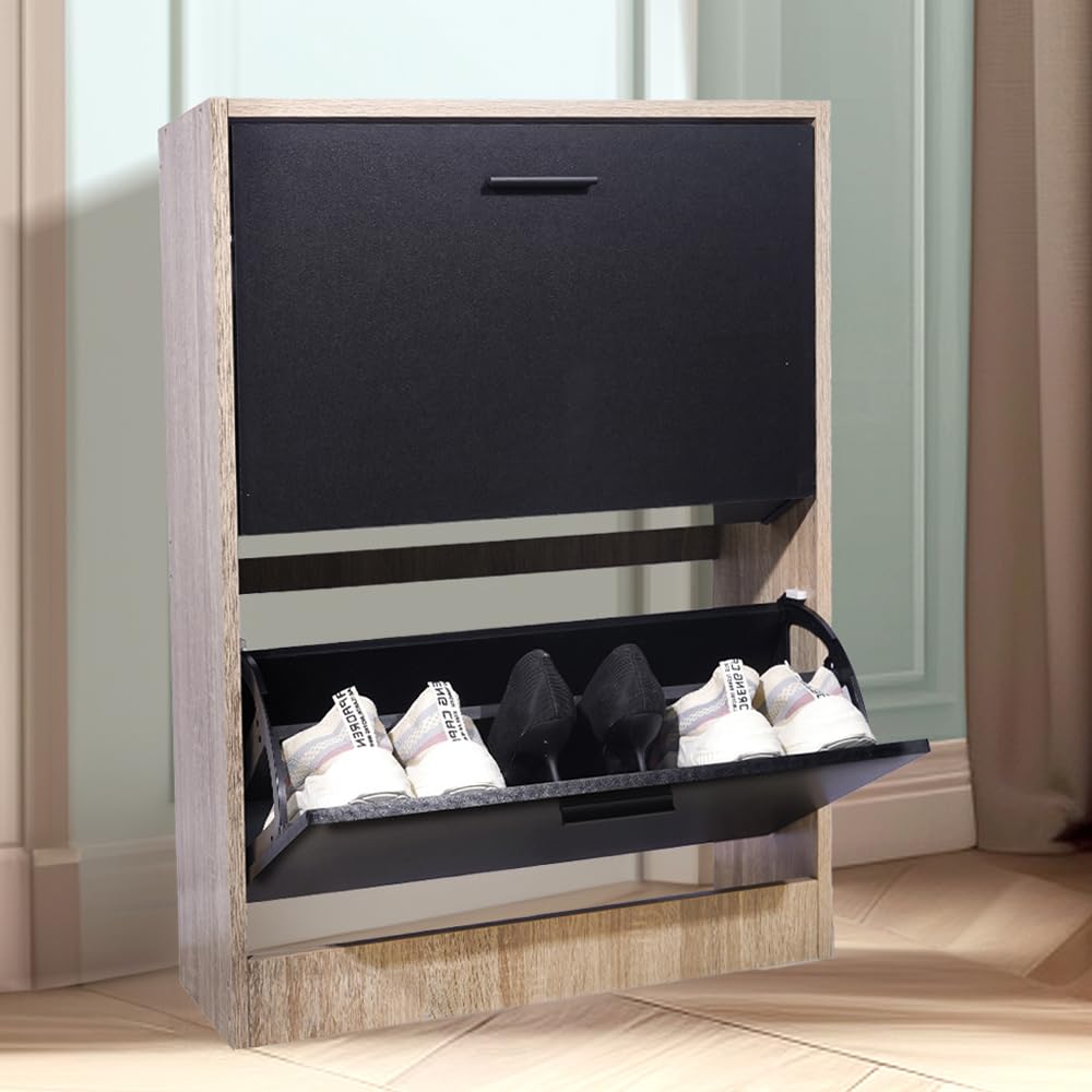 CASABEL Schuhschrank für 12 Paar – grosse Kapazität für den Eingangsbereich – L 60 x T 24 x H 80 cm