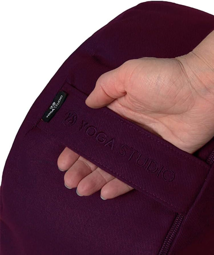 Yoga Studio EU Relaxed Meditationskissen, Buchweizen, 38 x 9 cm, mit integriertem Tragegriff Flieder