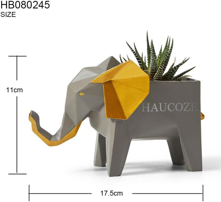Amoy-Art Blumentopf Pflanzen Elefant Arts Skulptur Modern Dekor Statue Wohnzimmer Kunst Figuren Poly