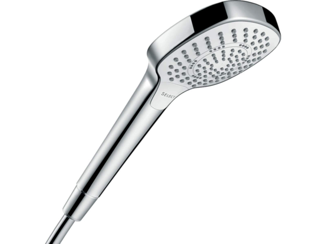 hansgrohe Duschkopf Croma Select E, Duschbrause wassersparend, 3 Strahlarten, Antikalk-Funktion, Wei