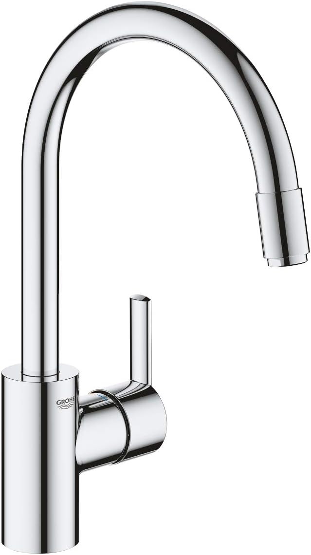 GROHE Feel - Einhand Spültischarmatur mit herausziehbarem Mousseurauslauf (integrierter Rückflussver