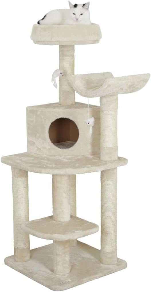 Kerbl Maxi-Pet 81621 Eckkratzbaum Zirkonia, beige, 56x56x130 cm, 60 Stück (1er Pack)