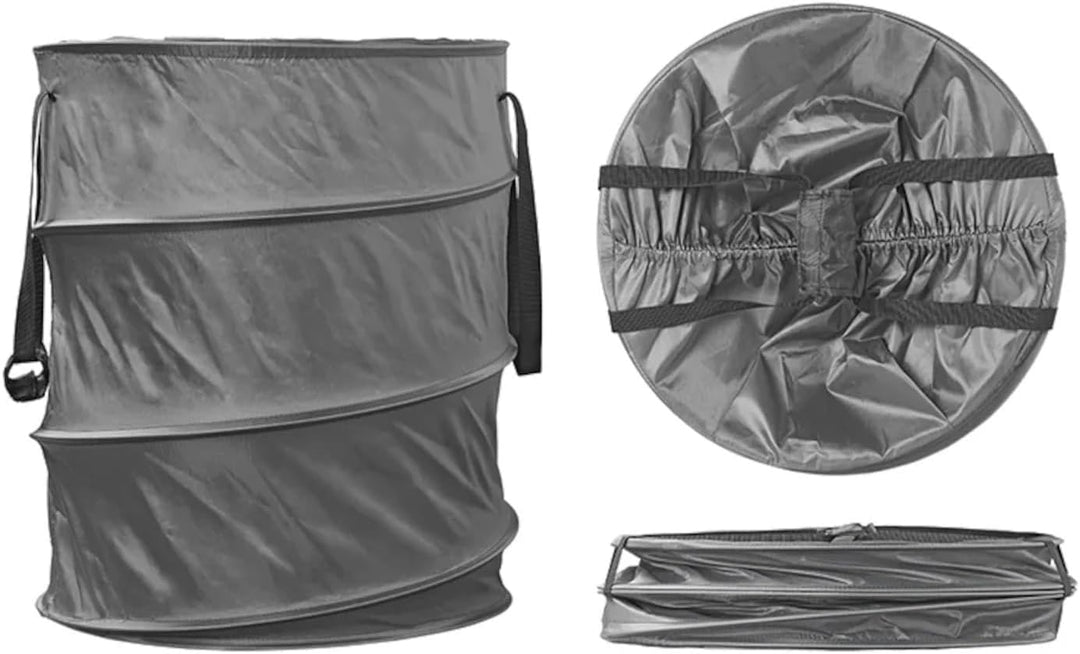ProPlus Faltbarer Wäschekorb Pop up Wäschesack Camping 46x60 - Tragegriffen - Gummizug - Grau