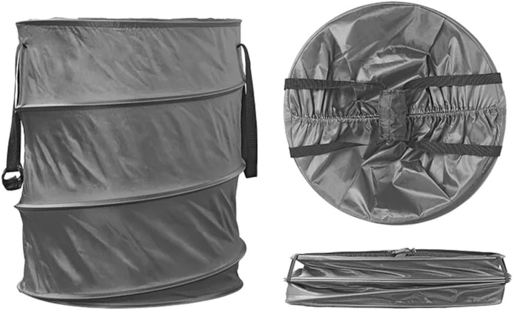 ProPlus Faltbarer Wäschekorb Pop up Wäschesack Camping 46x60 - Tragegriffen - Gummizug - Grau