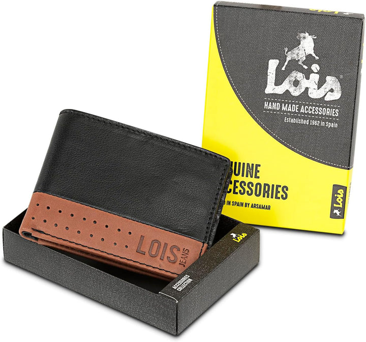 Lois - Geldbörse Herren Leder - Herren Geldbörse Leder mit RFID Schutz - Herren Portemonnaie Leder G