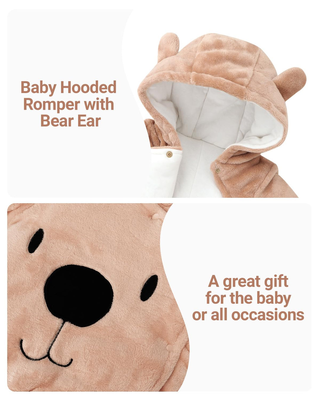 Baby Overall Winter mit Kapuze Baby Schneeanzug Flanell Strampler Winter Spieler Spielanzug mit Füss