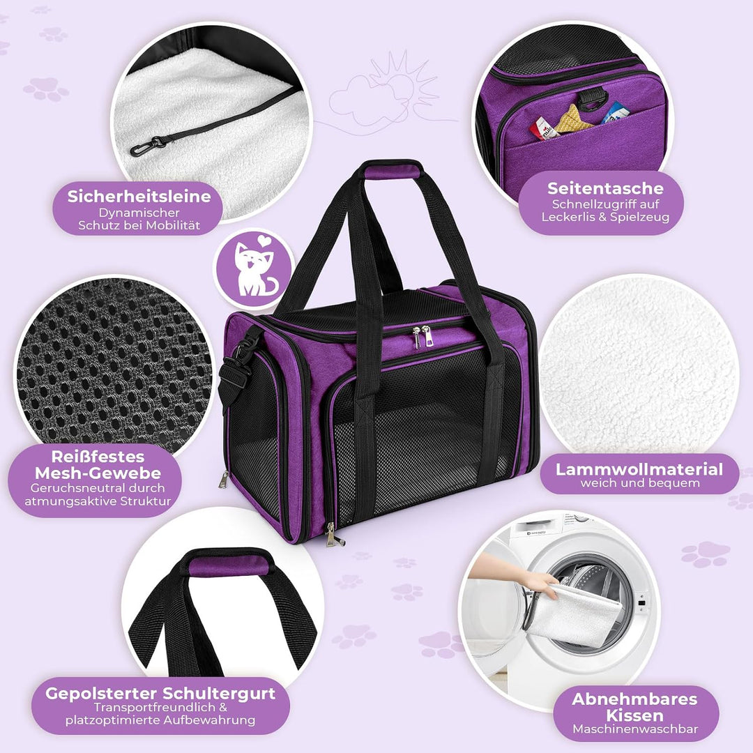 Transporttasche für Katze Hund, Hundetransportbox, Faltbare Katzentransportbox, tragbar, 5kg Katzen