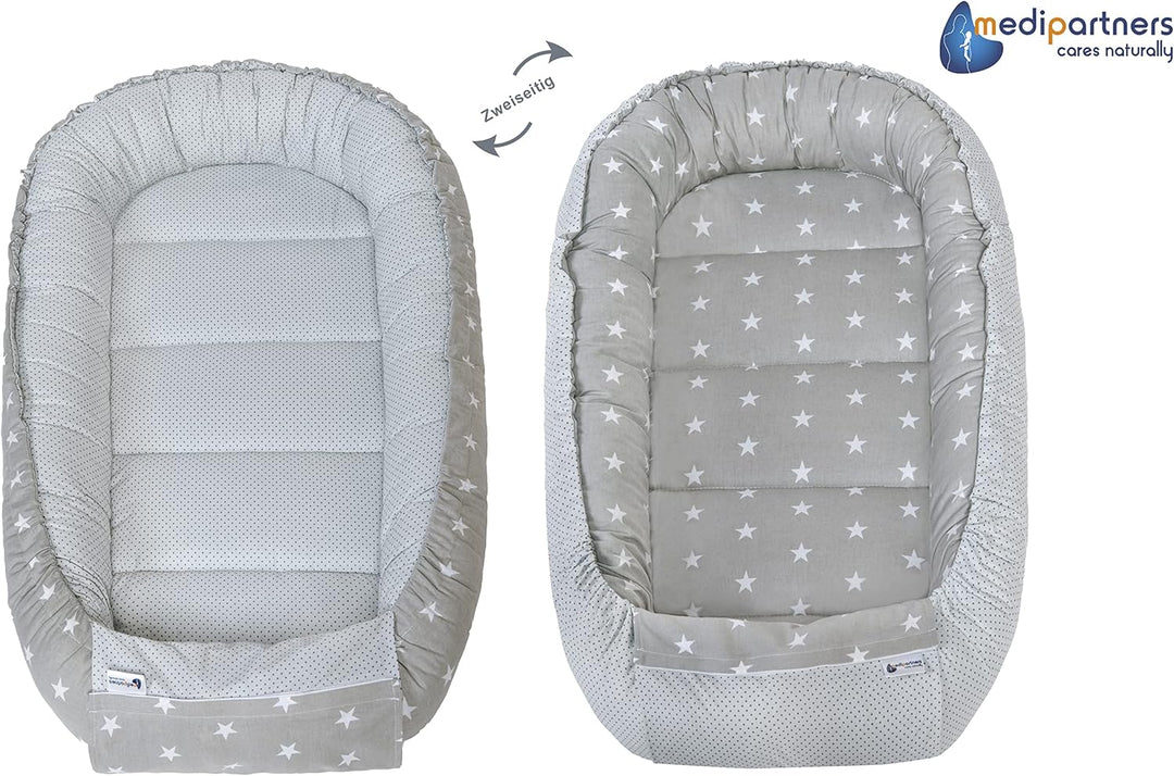 Medi Partners Babynest Kuschelnest Babynestchen 100% Baumwolle Nestchen Reisebett für Babys Säugling