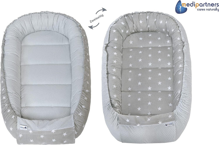 Medi Partners Babynest Kuschelnest Babynestchen 100% Baumwolle Nestchen Reisebett für Babys Säugling