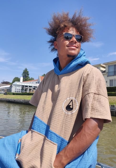 WAVE HAWAII Bade-Poncho Damen & Herren Lighd | Grösse S/M, 155-185cm I 100% Baumwolle Surf-Poncho Er