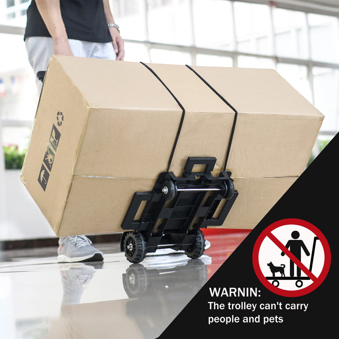 Dolly Cart mit 4 Rädern Teleskop Lron Tube Pull, Handwagen mit elastischem Seil, nach dem Zusammenkl