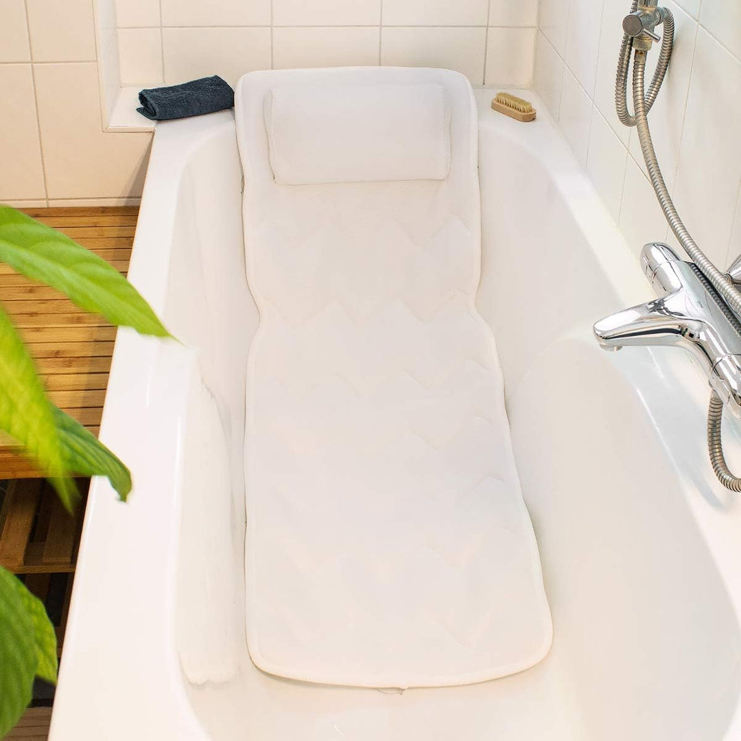 Navaris Badewannenmatte Ganzkörper mit Kissen - 125x42cm Matratze für Badewanne Badewannenkissen Bad