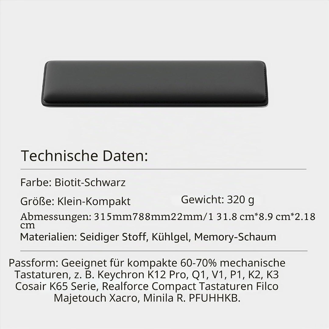 Faluber Ergonomische Gel-Handgelenkauflage für Tastaturen - 31.5cm- mit rutschfestem Fusspolster Kom