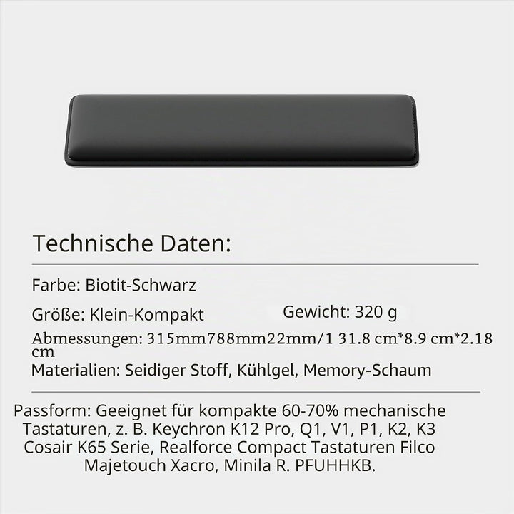 Faluber Ergonomische Gel-Handgelenkauflage für Tastaturen - 31.5cm- mit rutschfestem Fusspolster Kom