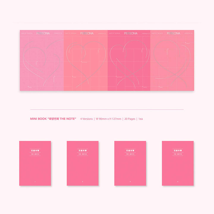 BTS Album - MAP OF SOUL : PERSONA [ 4 Ver. ] CD + Photobook + Mini Book + Photocard + Postcard + Pho