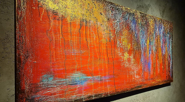 Monica Mirafiori I 100% HANDGEMALT I Gemälde Schweigen 100x50cm | Gemälde Handgemalt | Acrylgemälde