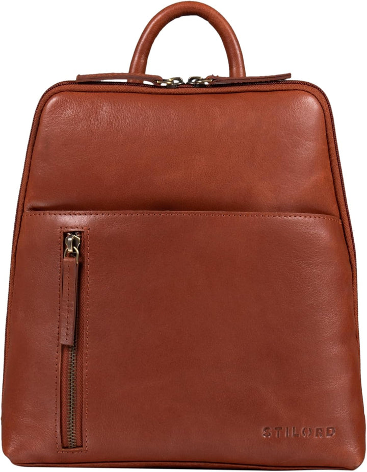 STILORD 'Holly' Rucksack Frauen Klein Leder Rucksackhandtasche Damen Lederrucksack für iPad und DIN