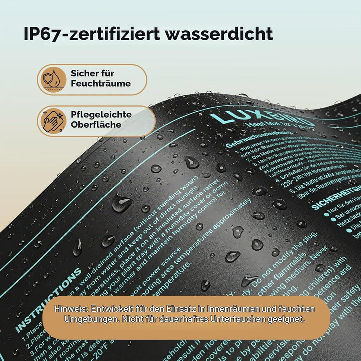 Luxbird Heizmatte Pflanzen, 4 Pack 20W Wasserdicht Wärmematte für Zimmergewächshaus, Indoor-Gärtnern