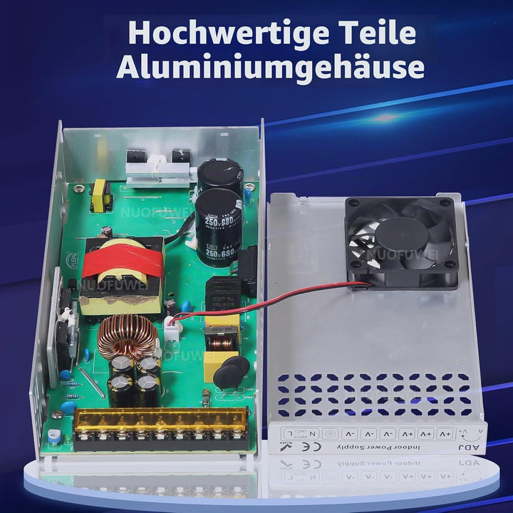 NUOFUWEI DC 24V 25A 600W Netzteil Transformator Schalternetzteil 230V AC auf DC 24Volt 25A Netzteil