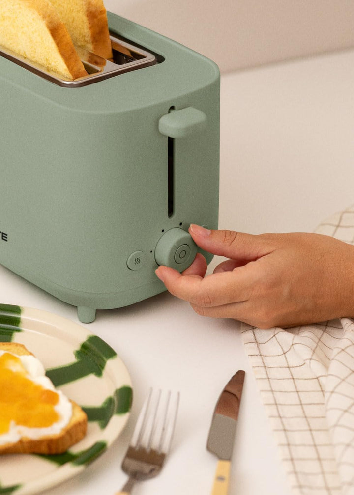 CREATE/TOAST STUDIO/Toaster Salbeigrün / 6 Leistungsstufen, Krümelschublade, Thermostat, Auftauen, A