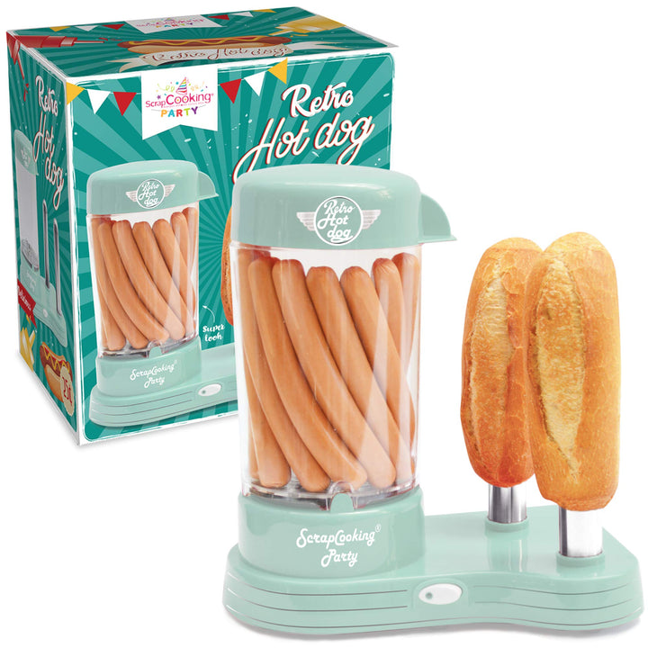 SCRAP COOKING 601 Hot Dogs Maschine für 12 Wurst & 2 Brote, Retro-Stil, Vintage, Grillen, Partys, Ke