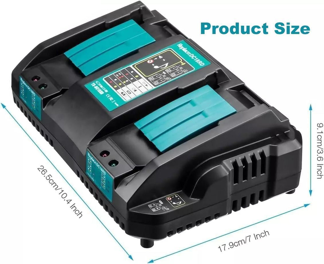 2 Stück Ersatz akku für Makita BL1850B 18V LXT Lithium-Ionen (18V 5.0Ah)，und 1 Stück Ersatz Doppelte
